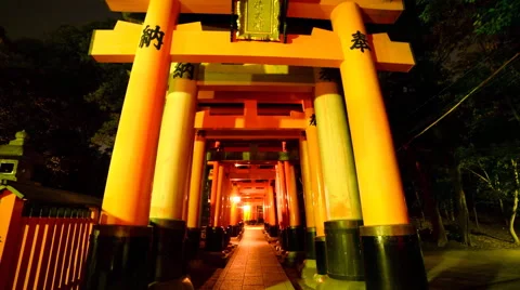 4K POV Hyperlapse of Torii Gates at Fushimi Inari in Kyoto, Japan Stock Footage 49759371