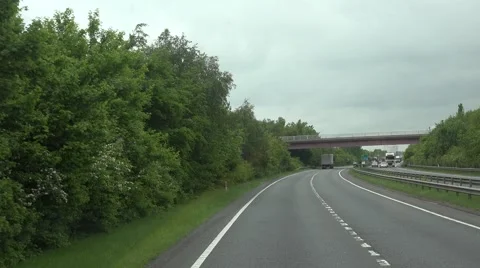 4K POV Point of view car drive in Manchester freeway travel destination trip day Stock Footage 67389993