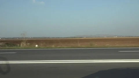 4K POV Point of view car drive at sunset countryside journey agriculture field Stock-Footage 72216351