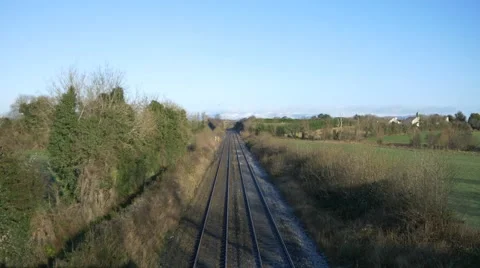4k POV train tracks Stock Footage 47013261