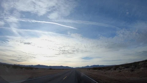4K. POV view of car driving on highway in the Nevada states. Stock Footage 123530405