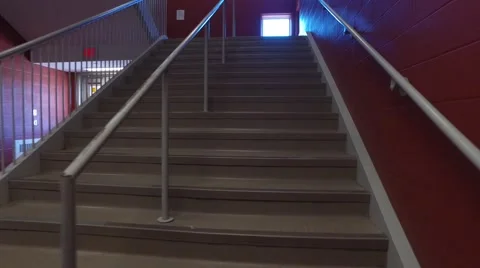 4k pov walking through high school hallway Stock Footage 62943767