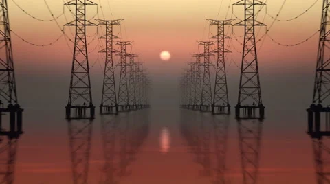 4k power lines darker prores Stock Footage 44265625