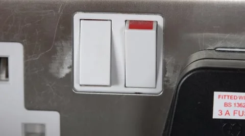 4k power switch off plug socket Stock Footage 48367978