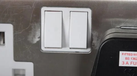 4k power switch on plug socket Video stock 48368011