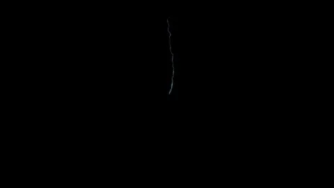 4K Powerful Vertical Lightning Bolt Strike VFX Overlay on Black Background Video stock 341461505