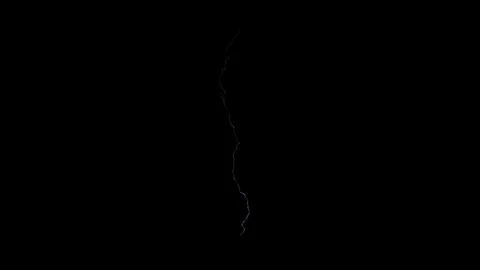 4K Powerful Vertical Lightning Bolt Strike VFX Overlay on Black Background 库存影片 343661485