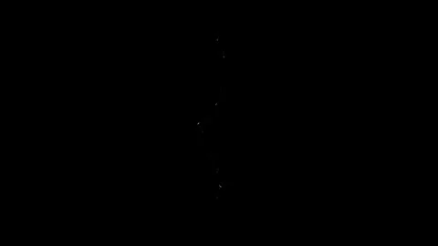4K Powerful Vertical Lightning Bolt Strike VFX Overlay on Black Background Stock Footage 344402158