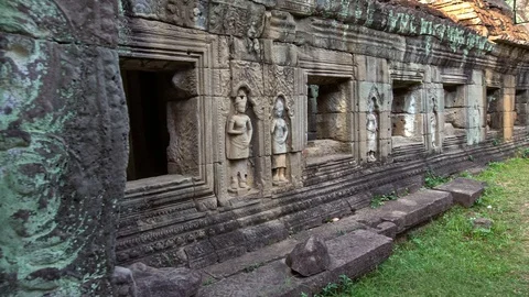 4K, Preah Khan, ancient monument ruins in Angkor Wat Thom. Cambodia landmark-Dan Stock Footage 119059243