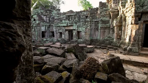 4K, Preah Khan, ancient monument ruins in Angkor Wat Thom. Cambodia landmark-Dan Stock Footage 119059294