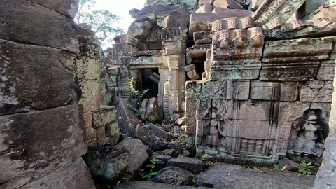 4K, Preah Khan, ancient monument ruins in Angkor Wat Thom. Cambodia landmark-Dan Stock Footage 119059412