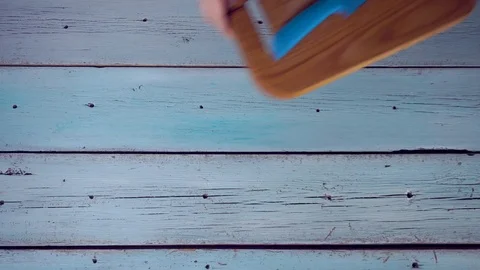 4k, Preparing fresh vegetable salad with greek cheese. Food stop motion animatio Stock Footage 99572236