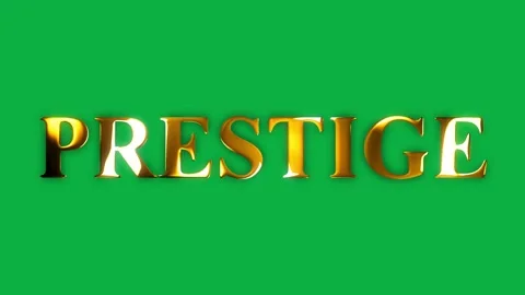 4k Prestige text gold effect animation with green screen	 Stock Footage 263333022
