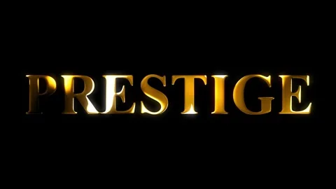 4k Prestige text gold effect animation with black screen	 Stock Footage 263333038