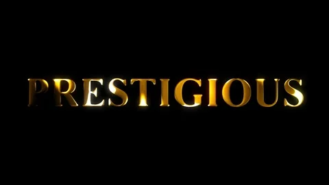 4k Prestigious text gold effect animation with black screen	 Stock Footage 263333056