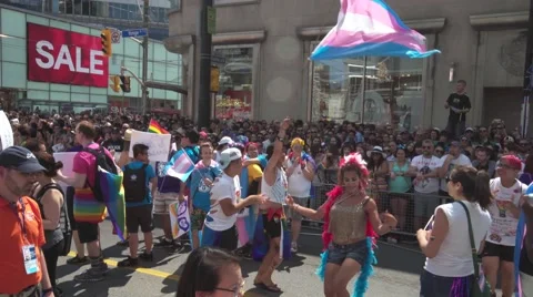 4k Pride Parade 2016 Young Dundas Street Toronto Canada Stock Footage 66639709