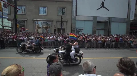 4k Pride Parade 2016 Young Dundas Street Toronto Canada Stock-Footage 66639728