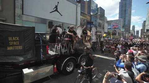 4k Pride Parade 2016 Young Dundas Street Toronto Canada Stock Footage 66639789