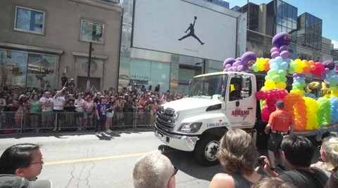 4k Pride Parade 2016 Young Dundas Street Toronto Canada Stock Footage 66639796