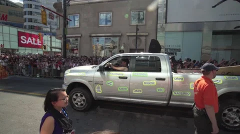 4k Pride Parade 2016 Young Dundas Street Toronto Canada Stock Footage 66639934