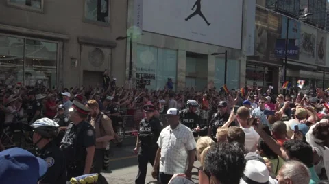 4k Pride Parade 2016 Young Dundas Street Toronto Canada Stock-Footage 66640136