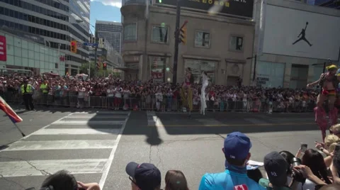 4k Pride Parade 2016 Young Dundas Street Toronto Canada Stock Footage 66640182
