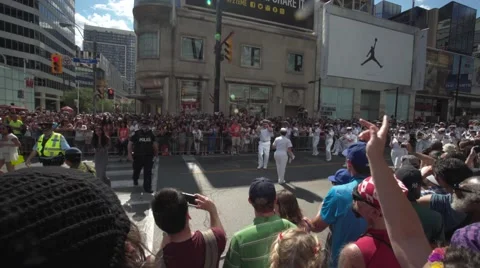 4k Pride Parade 2016 Young Dundas Street Toronto Canada Stock Footage 66640324