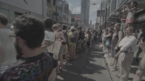 4k Pride Parade 2016 Young Dundas Street Toronto Canada Stock-Footage 66640357