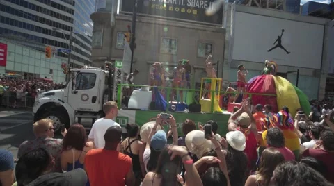4k Pride Parade 2016 Young Dundas Street Toronto Canada Stock Footage 66640382