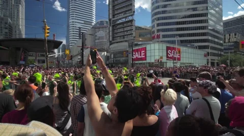 4k Pride Parade 2016 Young Dundas Street Toronto Canada Stock Footage 66640389