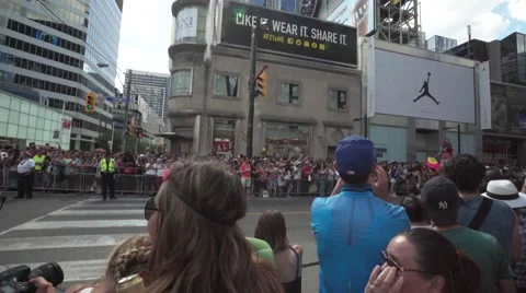 4k Pride Parade 2016 Young Dundas Street Toronto Canada Stock Footage 66640525