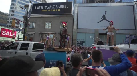 4k Pride Parade 2016 Young Dundas Street Toronto Canada Stock Footage 66640597