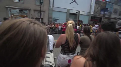 4k Pride Parade 2016 Young Dundas Street Toronto Canada Stock Footage 66640709