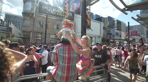 4k Pride Parade 2016 Young Dundas Street Toronto Canada Stock Footage 66641031