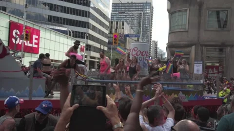 4k Pride Parade 2016 Young Dundas Street Toronto Canada Stock Footage 66641231