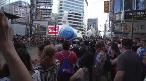 4k Pride Parade 2016 Young Dundas Street Toronto Canada Stock Footage 66641238