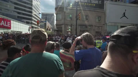 4k Pride Parade 2016 Young Dundas Street Toronto Canada Stock Footage 66641268