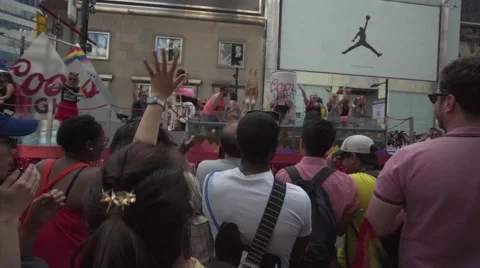 4k Pride Parade 2016 Young Dundas Street Toronto Canada Stock Footage 66641273