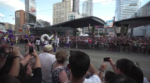4k Pride Parade 2016 Young Dundas Street Toronto Canada Stock-Footage 66641326