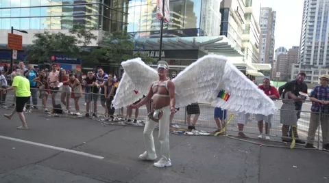 4k Pride Parade 2016 Young Dundas Street Toronto Canada Stock Footage 66641414