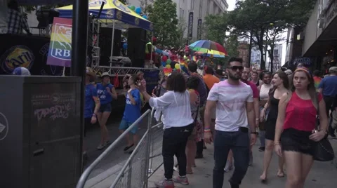 4k Pride Parade 2016 Young Dundas Street Toronto Canada Stock Footage 66641435