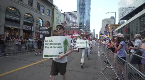 4k Pride Parade 2016 Young Dundas Street Toronto Canada Stock Footage 66641443