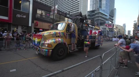 4k Pride Parade 2016 Young Dundas Street Toronto Canada Stock Footage 66641453