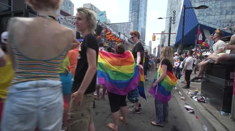 4k Pride Parade 2016 Young Dundas Street Toronto Canada Stock-Footage 66641504