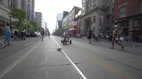 4k Pride Parade 2016 Young Dundas Street Toronto Canada Stock-Footage 66641548