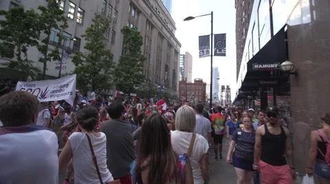 4k Pride Parade 2016 Young Dundas Street Toronto Canada Video stock 66641585