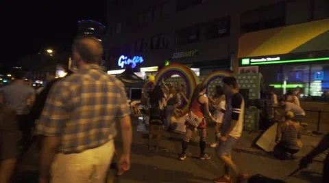 4k Pride Parade 2016 Young Dundas Street Toronto Canada Stock-Footage 66641589
