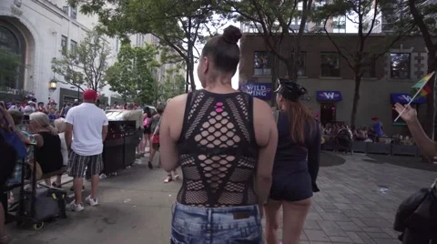 4k Pride Parade 2016 Young Dundas Street Toronto Canada Stock Footage 66641639