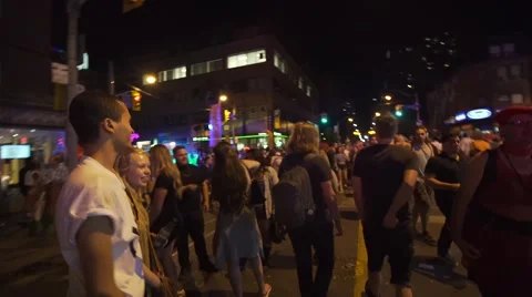 4k Pride Parade 2016 Young Dundas Street Toronto Canada Stock Footage 66641719