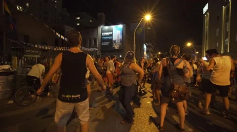 4k Pride Parade 2016 Young Dundas Street Toronto Canada Stock Footage 66641747